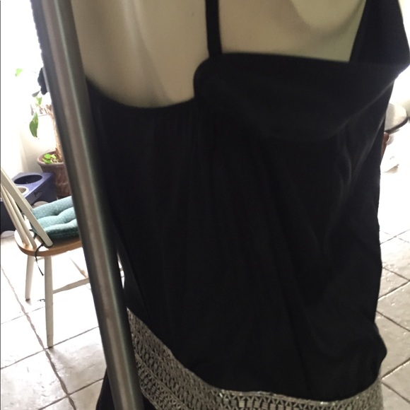 Antonio Melanie black drop waist cocktail dress 4 - Picture 6 of 7